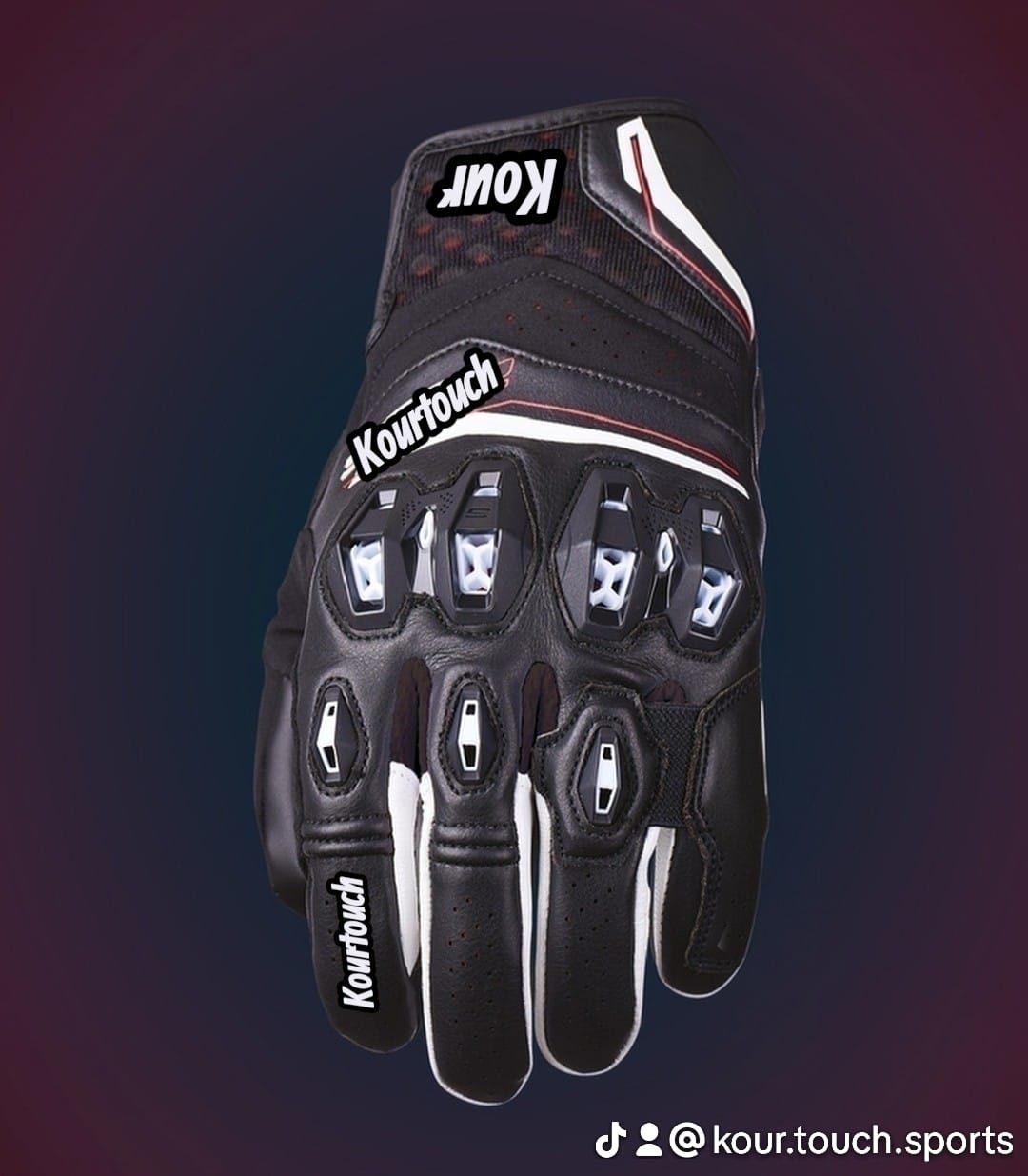 Black Armored Riding Gloves